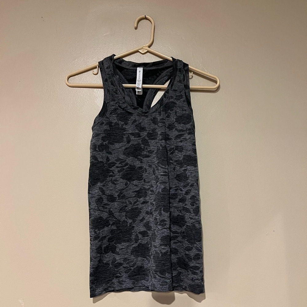 Athleta Momentum Seamless Racer Tank Camo Grey Size XS
